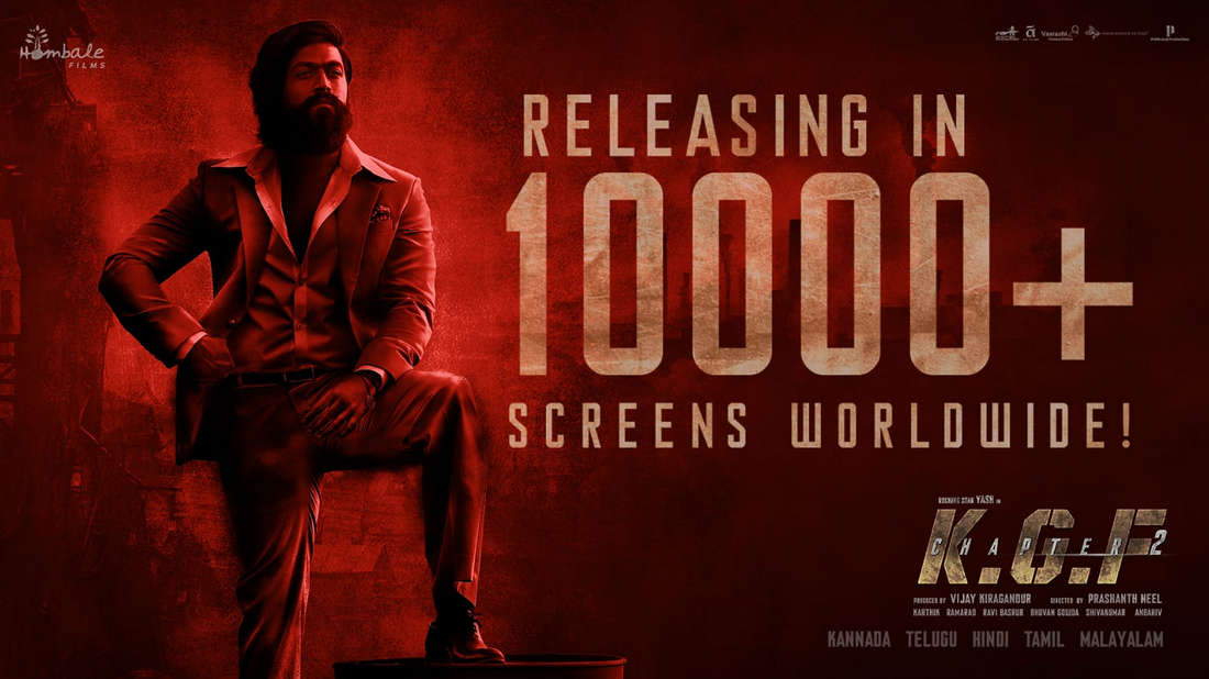 10,000 தியேட்டர்களுக்கு மேல் வெளியாகும் ‘கேஜிஎப் 2’