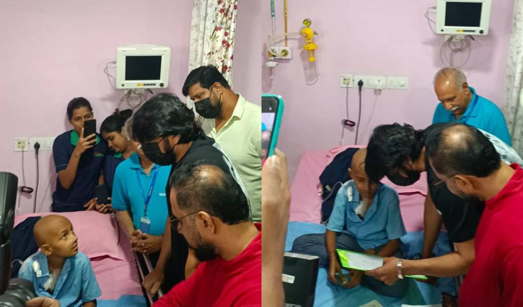கேன்சரால் பாதிக்கப்பட்ட குழந்தையின் ஆசையை நிறைவேற்றிய நடிகர் சுதீப்!