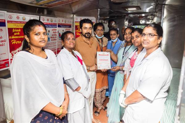 பிறந்த நாளை முன்னிட்டு இரத்த தானம் செய்த நடிகர் சூர்யா